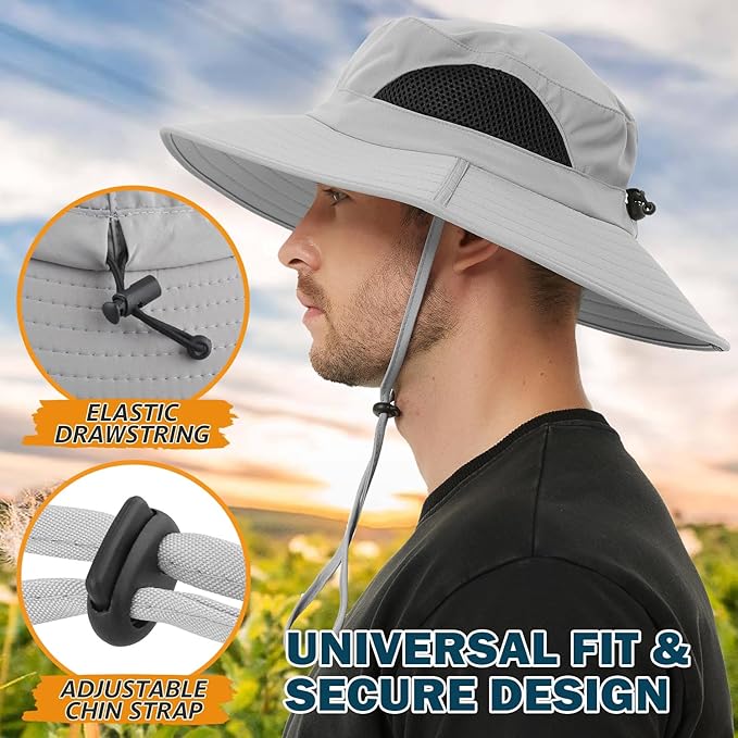 EINSKEY Wide Brim Sun Hat, UPF 50+ UV Protection Waterproof Packable Bucket Hat for Men & Women, Fishing Hiking Beach Garden