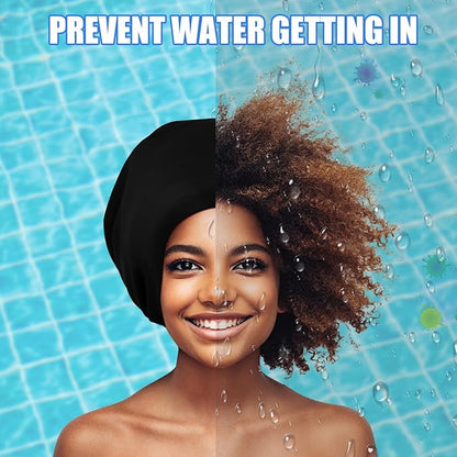 Extra Large Swim Cap - Silicone Cap for Long/Short Hair, Braids & Dreadlocks - Keeps Hair Dry
