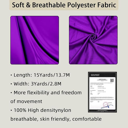 15/25 Yards Aerial Silk Professional Indoor Aerial Yoga Hammock Fabric Outdoor Fitness Silk for Dance, Circus Training, Home Gym