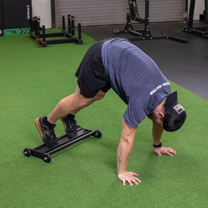 Titan Fitness Glute Hamstring Ab Glider, Leg and Ab Roller for Home Gym Fitness, Lower Body Workout Equipment