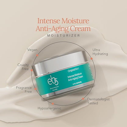 eb5 Intense Moisture Anti Aging Moisturizer Face and Neck Cream- Tone & Tighten Skin with Retinol, Fade Fine Lines and Wrinkles with Vitamin E, A and B5-4oz