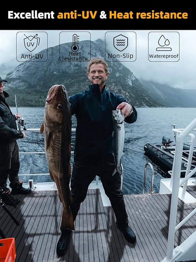 FOCEAN Boat Flooring EVA Foam Boat Decking Faux Teak Marine Flooring Boat Mat Boat Carpet Sheet for Motorboat RV Yacht Kayak Surfboard, 94.5"x 47.2"/35.4"/23.6"/15.7"