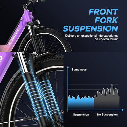 1000 Peak Electric Bike for Adults,up 80 Miles Removable Battery Ebike, 26" Electric E Bike with 7-Speed,Adult Electric Bicycles for Commute Beach Snow Womens All Terrain