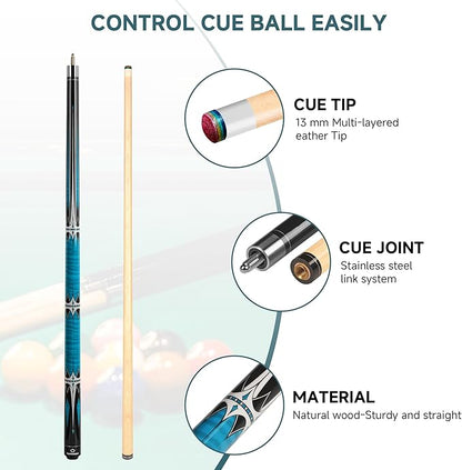 HomeSeason Pool Cue Stick 57" Billiard Cue Sticks Professional Low Deflection Pool Sticks