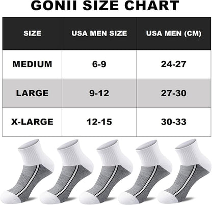 Gonii men ankle socks for men athletic running Cushion Quarter Socks 5 Pairs