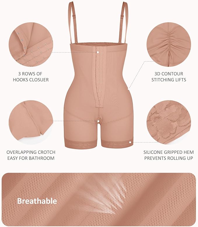 FeelinGirl Faja Body Shaper Tummy Control Shapewear for Women Butt Lifter Post Surgery Fajas Postparto Para Mujer