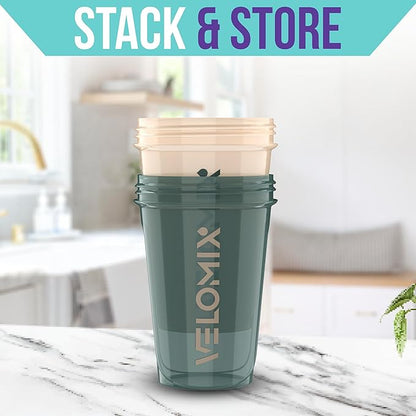 '-2 Pack- 20 oz Protein Shaker Bottles for Protein Mixes, 2x Wire Whisk, Leak Proof Shaker Cups for Protein Shakes and Pre Workout, Protein Shaker Bottle Pack, Protein Mixer Cup(Blue&Beige)