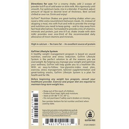 GoTrim Nutrition Shakes - Creamy Vanilla, High Protein, Meal Replacement Shake with 19g Protein & 10g Fiber, Ready to Drink, Gluten-Free, No Added Sugar, 14 Servings