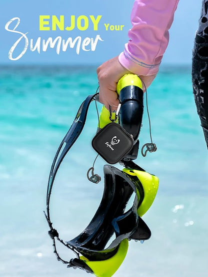 Ear Plugs for Swimming Surfing with String, Block Out Water Let Sound in, Reusable Comfy Custom-fit Swimmer Earplugs for Snorkeling, Shower, Pool, Swim, Bath, Kayaking, Other Water Activities