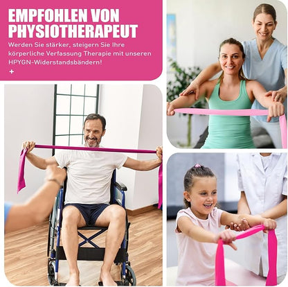 Resistance Bands, Exercise Bands, Physical Therapy Bands for Strength Training, Yoga, Pilates, Stretch Elastic Band with Different Strengths, Workout Bands for Home Gym