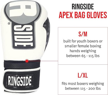 Ringside Apex Bag Gloves, IMF-Tech Boxing Gloves with Secure Wrist Support, Synthetic Boxing Gloves for Men and Women