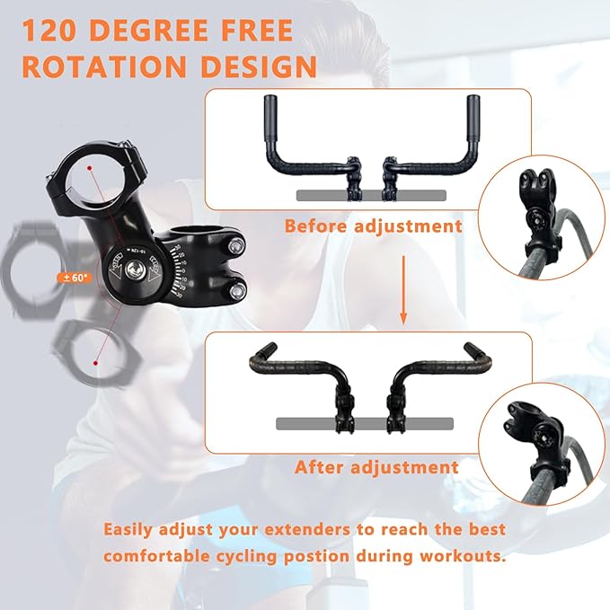 Handlebar Extender for Peloton Indoor Exercise Bikes, 1 Pair of Ultimate Handlebar Extension of Peloton Accessories (Sheep-horn (with Black Tapes & Grips))