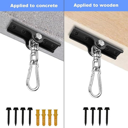 Heavy Bag Hanger - Heavy Duty Punching Bag Mount Hanger Bracket,360° Rotation Wall Ceiling Mount Wood Beam Hook for Boxing Muay Thai Training,Aerial Yoga Swing & Hammock