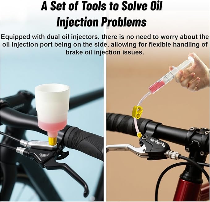 Brake Bleed Kit,Bicycle Hydraulic Brake Bleed Kit Including 150ML Mineral Oil for Shimano,TEKTRO, TRP Hydraulic Disc Brakes