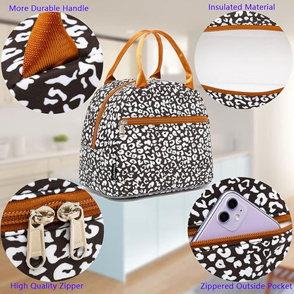 FlowFly Insulated Lunch Cooler Bag - Tote Bag Organizer for Women/Men, Cow