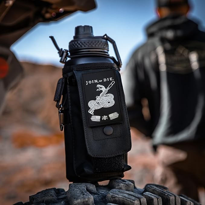 Iron InfideI Battle Bottle Sleeve - 64 oz and 32 oz Water Bottle Sleeve Only for Half Gallon 1L Steel Water Bottle | Rugged Cover with Molle for Versatile Design with Storage for Phone, Wallet & Keys