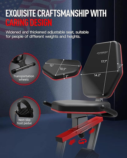 HARISON Pro Recumbent Exercise Bike 400 lbs Capacity, Magnetic Recumbent bike for Adult and Seniors, Recumbent Stationary bike for Home with Smart Bluetooth App, 2 in 1 LCD Monitor and Tablet Holder