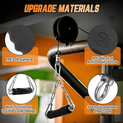 Lat Pull Down Machine Attachment, Tricep Rope Cable Attachment for Gym Cable Machine, Ergonomic Tricep Rope Exercise Handle Accessories for Home Gym