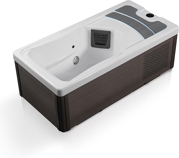 Borealis 69-in. All-in-One Cold Plunge and Hot Tub with Built-in Chiller | Acrylic Interior with 2 Jets, Bluetooth Speakers, Lights, WiFi App Control Chiller for Indoor/Outdoor Use – White