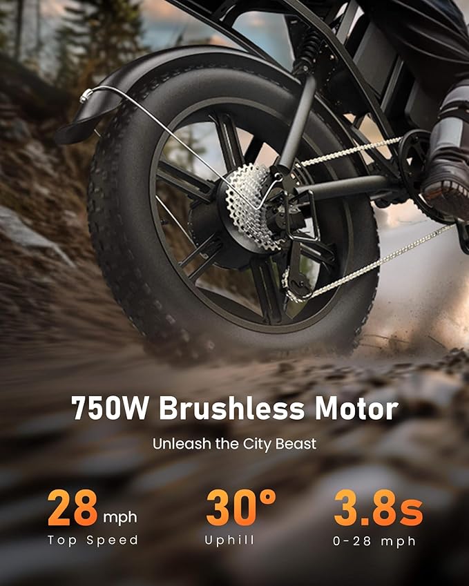 Electric Bike for Adults,Peak 1000W/1500W Motor,20/28MPH 55-150Mile ebikes for Adults with 10.4AH/13AH/26AH Battery,20" Fat Tire Electric Dirt Bike Commuting Off Road Ebike, UL2849