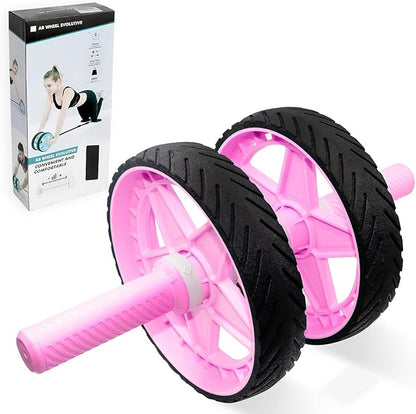 2025 New Double-Wheel Ab Roller for Core Training – Rebound Design with Adjustable Elastic Band, Silent Non-Slip Wheels, Detachable Build, Knee Pad & Bands – Home Gym Gear for Men/Women
