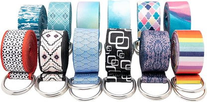 Yoga Exercise Adjustable Straps 8FT with Durable D-Ring for Pilates & Gym Workouts | Hold Poses, Stretch, Improve Flexibility & Maintain Balance