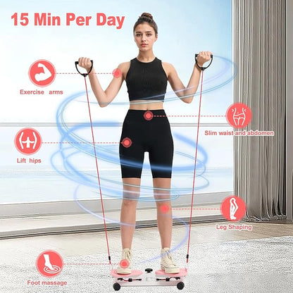 HOTSWEAT Waist Twister, Exercise Twist Boards Twisting Waist Machine for Women Belly Fat, Noiseless Ab Twister Machine with Resistance Bands, Waist Sculptor for Home Gym