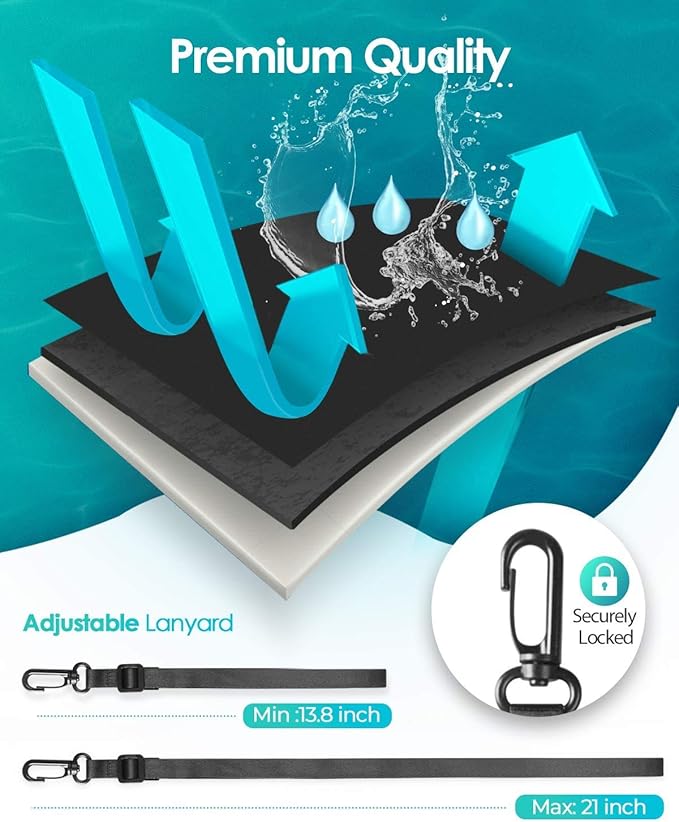 Hiearcool Universal Waterproof Phone Pouch Compatible for iPhone 17 16 15 14 13 Pro Max Plus Up to 8.3", IPX8 Beach Travel Essentials-Black&Purple-2Pack