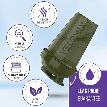 '-2 Pack- 20 oz Protein Shaker Bottles for Protein Mixes - 2x Wire Whisk, Leak Proof Shaker Cups for Protein Shakes and Pre Workout, Protein Shaker Bottle Pack, Protein Mixer Cup (Green&Black)