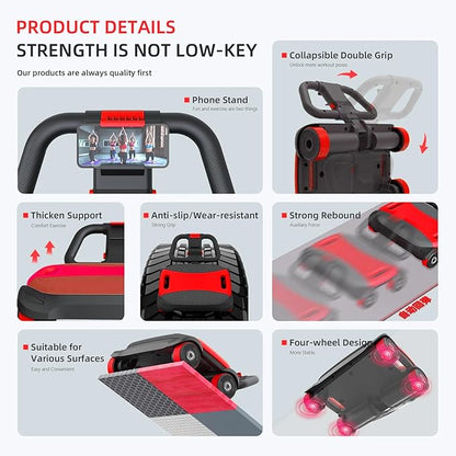 FIAMERMOR 2025 AB Roller Wheel - 4 wheel elbow support abdominal wheel automatic rebound abdominal fat burning weight loss core training equipment home/gym
