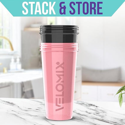 '-2 Pack- 28 oz Protein Shaker Bottles for Protein Mixes - 2x Wire Whisk | Leak Proof Shaker Cups for Protein Shakes | Protein Shaker Bottle Pack | Shakers for Protein Shakes-Pink&Black