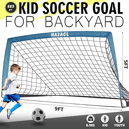 Kids Soccer Goal for Backyard, 6x4 9x5 FT Portable Soccer Nets Pop Up with Ball, Agility Ladder, Cones, Target & Carry Bag for Toddler Youth Outdoor Indoor Training Practice Sports Games Play