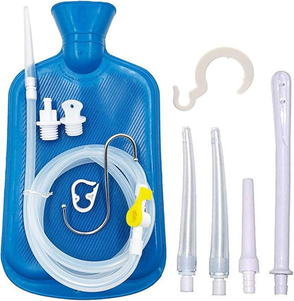 Enema Kit – 2L Enema Bag– 5.0ft. Long Silicone Hose – 5 Multi-Size Reusable Tips – Controlled Water Flow – for Colon Detox Cleanse Enemas