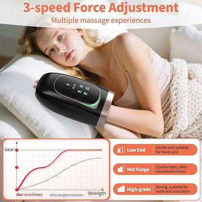 Hand Massager, Cordless Hand Massager with Heat and Compression for Arthritis and Carpal Tunnel, 3 Modes, 5 Intensity Levels, 15-Minute Timer