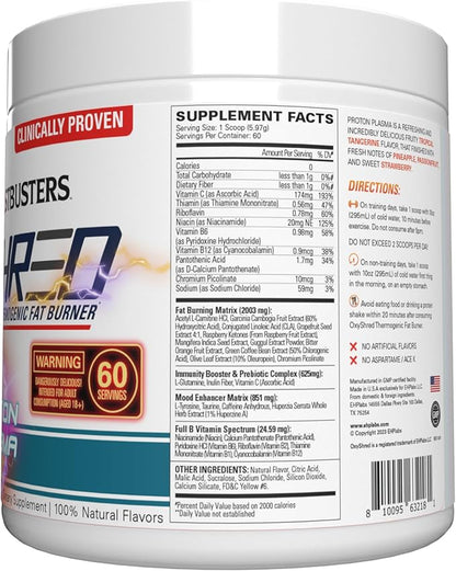 EHP Labs x Ghostbusters OxyShred Pre Workout Powder & Shredding Supplement - Preworkout Powder with Acetyl L Carnitine, Energy Boost Drink - Proton Plasma, 60 Servings