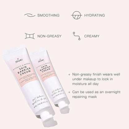 Jouer Skin Barrier Cream - Skin Barrier Repair Moisturizer - Hydrating Hyaluronic Acid DD Cream - Wrinkle Cream - Anti Aging Night Face Cream with Alpha Lipoic Acid and Coq10-2 oz