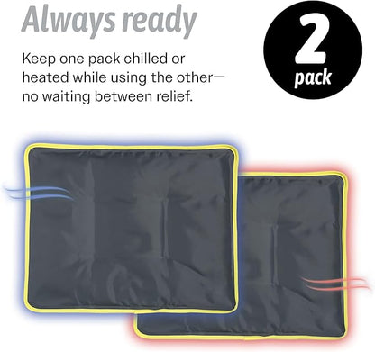 Hot & Cold Reusable Gel Packs (Medium, 2 Pack) Flexible Soft Compress - Ice & Heat Therapy for Injuries, Back, Shoulder, Hip, Knee, Joint Pain, Swelling, Bruises, Post Surgery - Sport Temp