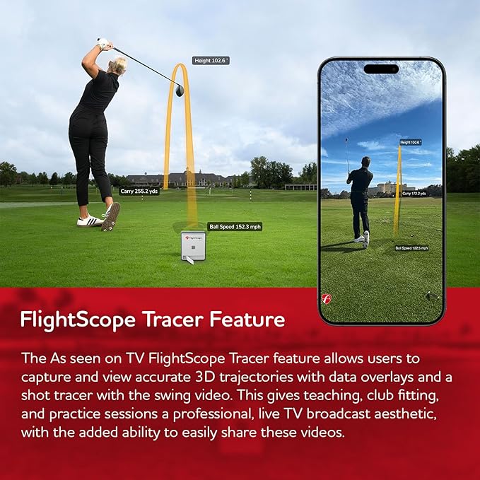 FlightScope Mevo Gen2 Portable Golf Launch Monitor and Simulator with 18 Swing Data Parameters, Front Facing Camera, 8 E6 Simulation Courses with GPS Overview and Shot Tracer | Indoor and Outdoor