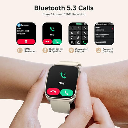 2025 SOUYIE Smart Watch for Men and Women with SOS Emergency Alert, 1.85" AMOLED Fitness Tracker with 100+ Sports Modes, Heart Rate, SpO2, Sleep Monitor, IP68 Waterproof, Compatible Android and iPhone