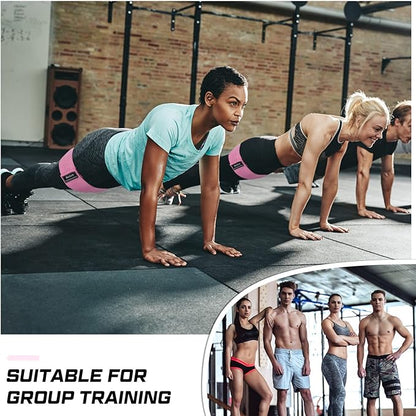 12 Pcs Fabric Resistance Bands for Working Out Booty Workout Stretch Exercise Bands Non Slip for Legs Squat Resistance Loop for Women Men Starter Butt Hip Thigh Fitness