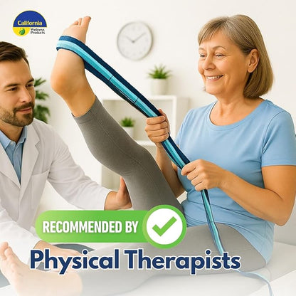 California Yoga Strap | Yoga Belt with Loops | 12 Multi Loop & Non-Elastic | Stretching Strap | Gym Workout & Exercise Bands | Physical Therapy | Improves Sitting Posture for Women & Men