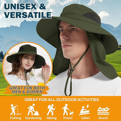 EINSKEY Wide Brim Sun Hat, UPF 50+ UV Protection Waterproof Packable Bucket Hat for Men & Women, Fishing Hiking Beach Garden