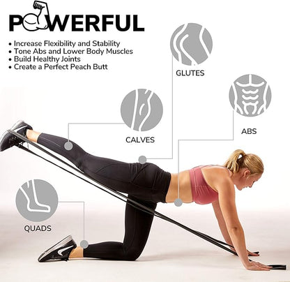 7Ft Long Resistance Bands for Stretching - Resistance Bands Set with Door Anchor - Exercise Bands Including Carry Pouch, E-Book & App - Latex-Free Workout Bands