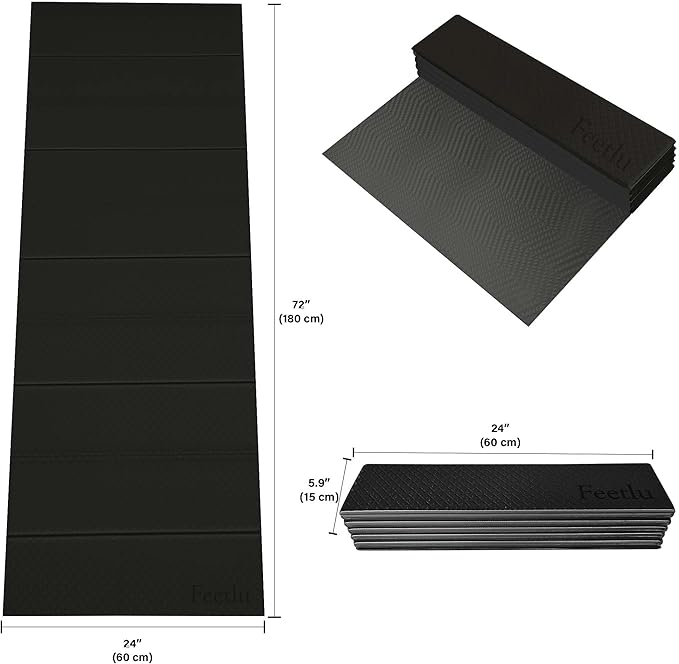 Foldable Yoga Exercise Mat – Lightweight, Anti-Slip, and Easy to Store for Yoga, Pilates, Home Workouts, and Floor Exercises