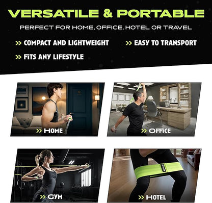 Ex Kit Home Gym Equipment with Carry Bag - 10Pcs Resistance Bands Kit with Handles, Door Anchor, Jump Rope, Booty Bands & More – Full Body Workout Bands Set for Strength, Cardio & Flexibility