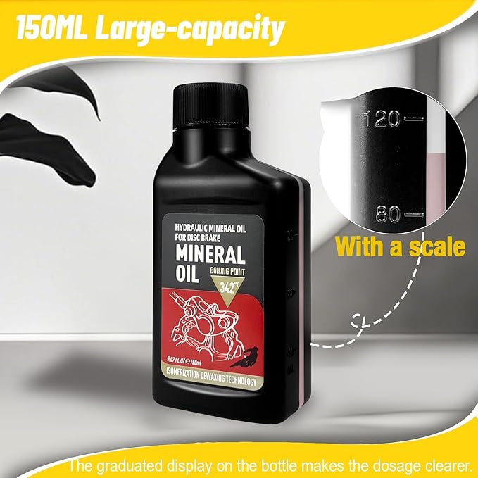 Brake Bleed Kit,Bicycle Hydraulic Brake Bleed Kit Including 150ML Mineral Oil for Shimano,TEKTRO, TRP Hydraulic Disc Brakes