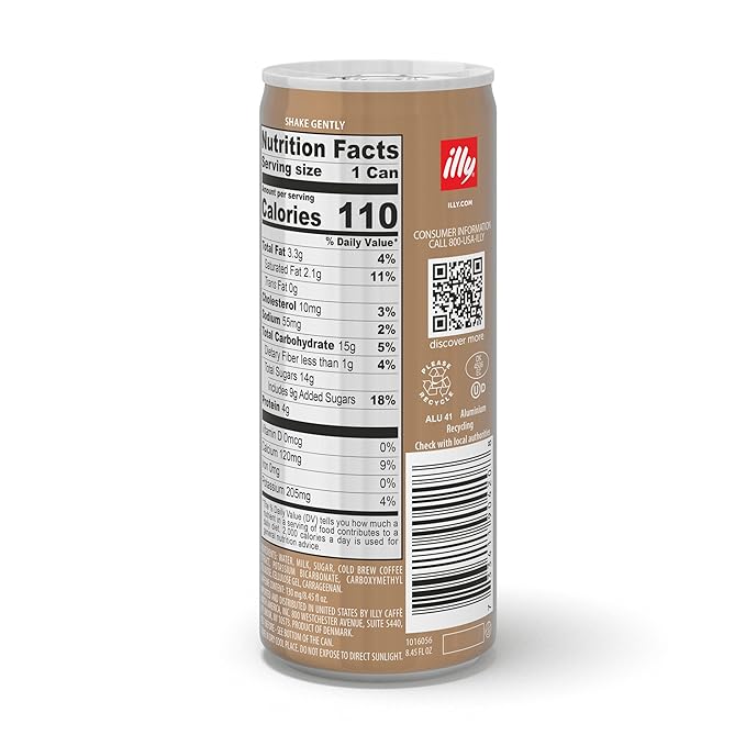 illy Ready To Drink Coffee – Latte Macchiato Cold Brew Cans - 100% Arabica - Smooth & Refreshing Taste - Convenient, Easy to Carry Drink with Milk – 8.5 oz.