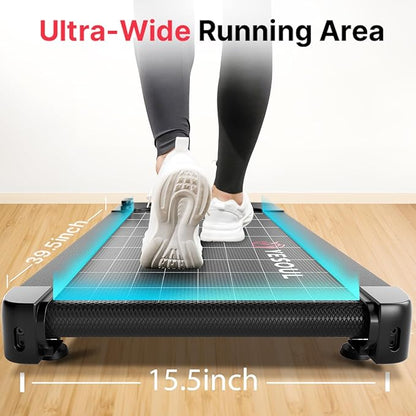 Yesoul Walking Pad Treadmill with 10% Auto Incline, Under Desk Treadmill for Home Walking, Hiking & Running, 300lbs Capacity, Smart App Scenic Routes & Live Classes, Remote & LED Display