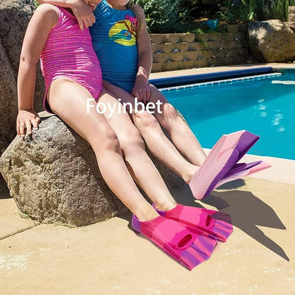 Kids Swim Fins,Short Kids Fins Youth Swimming Flippers for Lap Swimming Training for Children Girls Boys Beginners