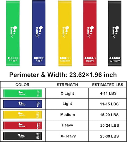 Resistance Bands Set, Himaly Exercise Bands Strength Training Fitness Bands Workout Elastic Bands with Legs Ankle Straps, Door Anchor, Handles & Carry Bag for Home Outdoor Workouts